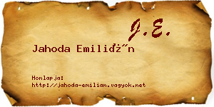 Jahoda Emilián névjegykártya